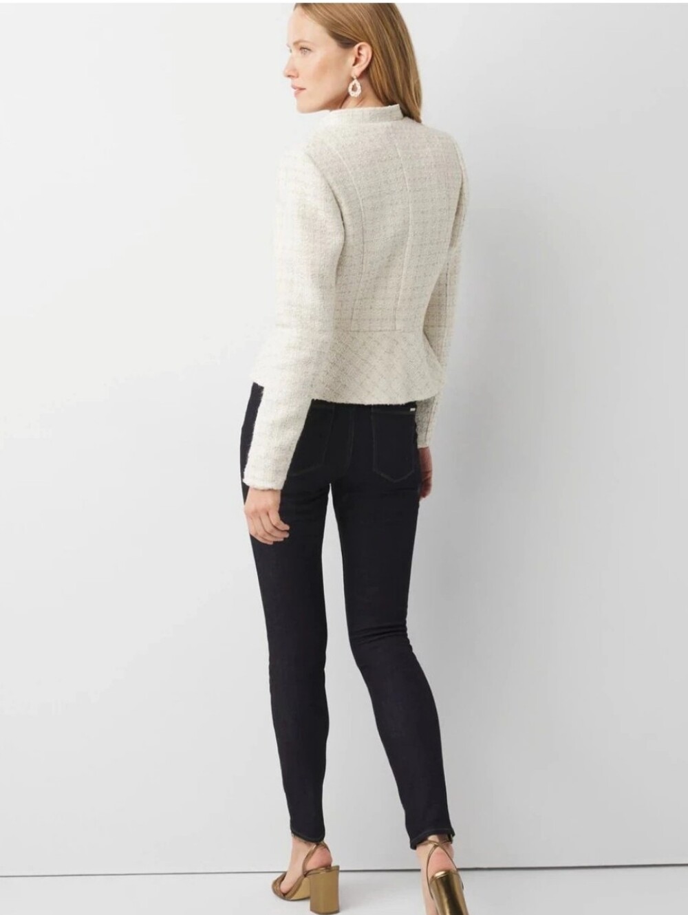 White House Black Market Tweed Peplum Blazer - Picture 3 of 5